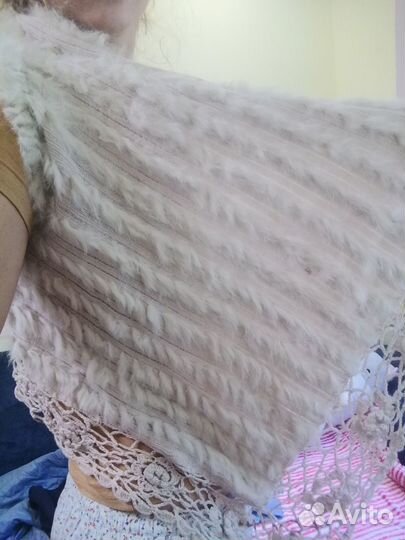 Накидка мех +вчзаное кружево