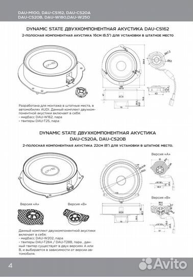 Акустика Dynamic State DAU-CS20B dive Series