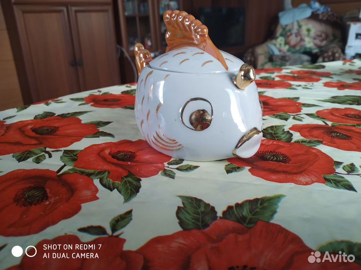 Солонка рыба кит, сахарницы СССР