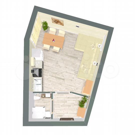 Квартира-студия, 41,3 м², 4/5 эт.