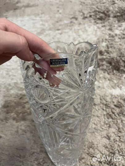 Хрустальная чешская ваза crystale bohemia