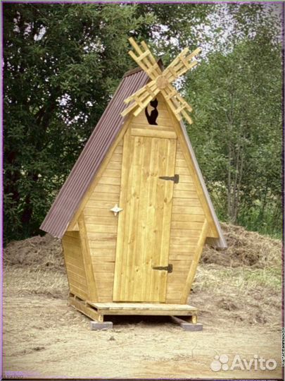 Дачный туалет деревянный прямоугольник нлт 466