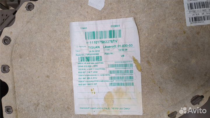 Дверная карта Volkswagen Tiguan, 2011