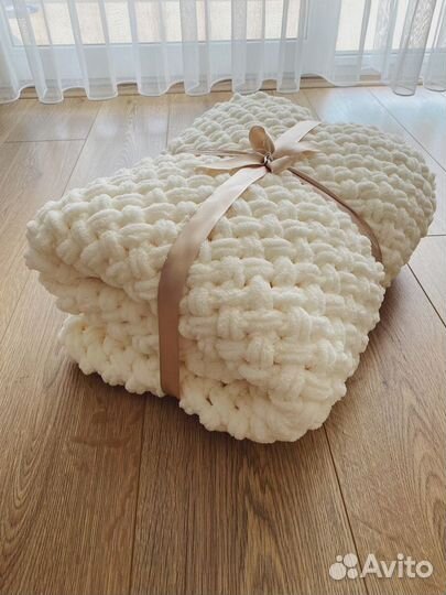 Плюшевый плед ручная работа