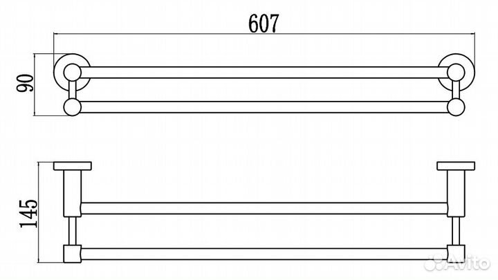 Держатель для полотенец прямой Savol 56 (S-005649)