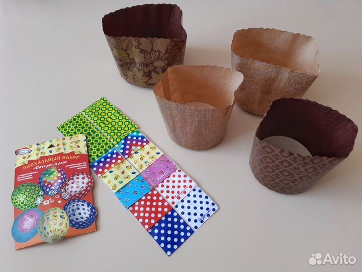 Бумажные формы для куличей + термоэтикетки к Пасхе