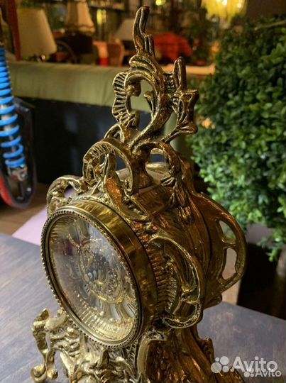 Часы барокко каминные бронза