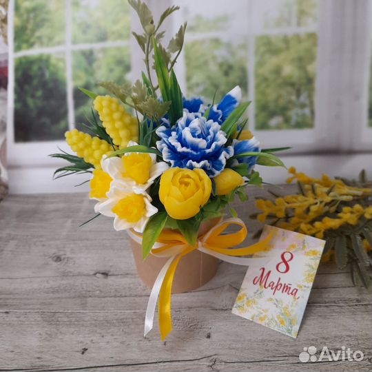 Мыло ручной работы. Тюльпаны. Массажное мыло