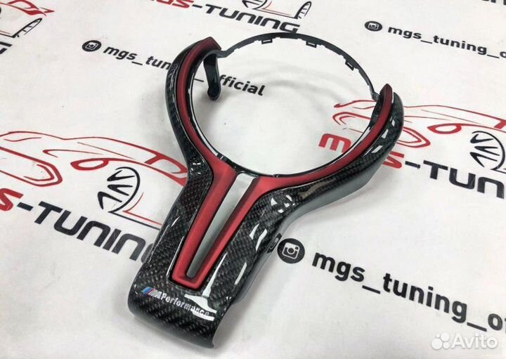 Карбоновая вставка M-Performance в руль BMW Red