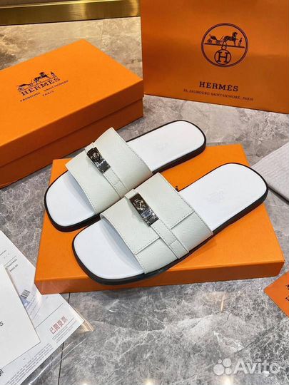 Шлепанцы мужские натуральная кожа hermes
