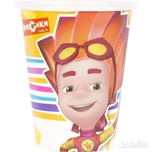 Стаканы для праздника Фиксики Файер, 8 шт