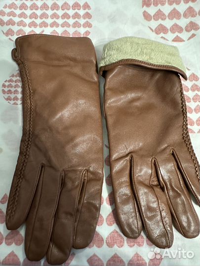 Перчатки женские кожаные 8