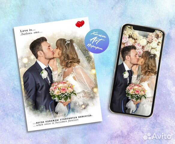 Портреты по фото на холсте на праздник с доставкой