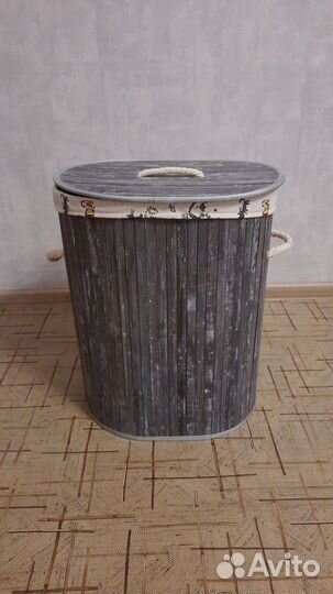 Корзина для белья Бамбуковая овальная