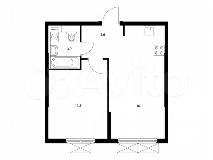 1-к. квартира, 41,7 м², 3/13 эт.