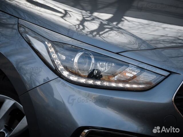 Накладки на фары Реснички на Hyundai Solaris 2 V1