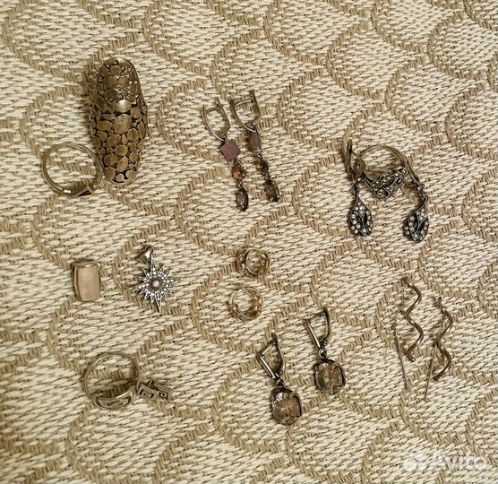 Серебряные серьги кольца