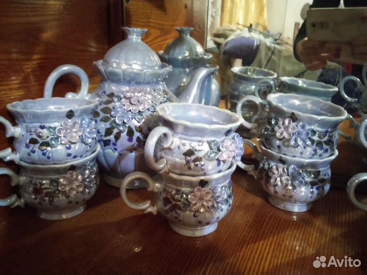 Сервиз Чайный Новый Голубой 90 г Украина 6 перс