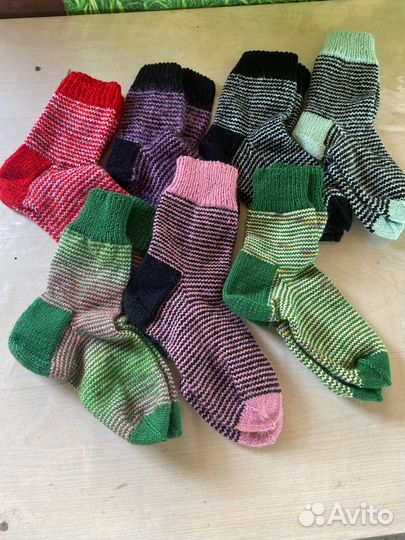 Носки ручной вязки шерстяные
