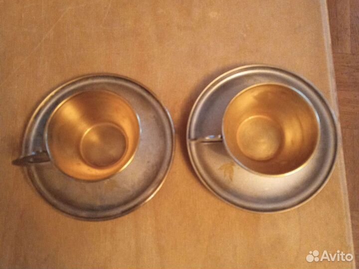 Кофейная пара из мельхиора СССР