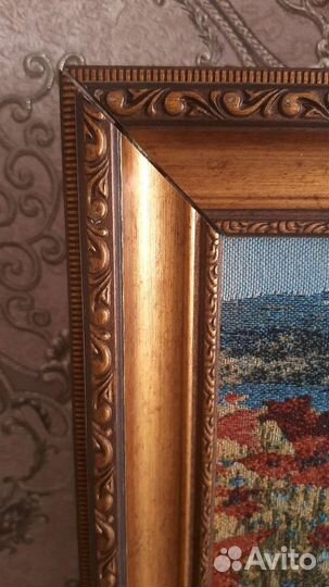 Рама для картины,резьба по дереву,с гобеленом