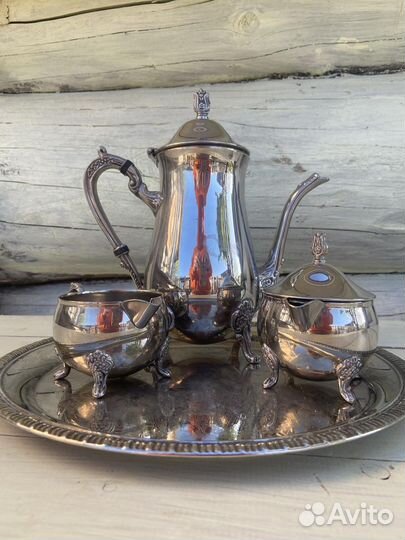 Старинный кофейный набор серебрение Германия