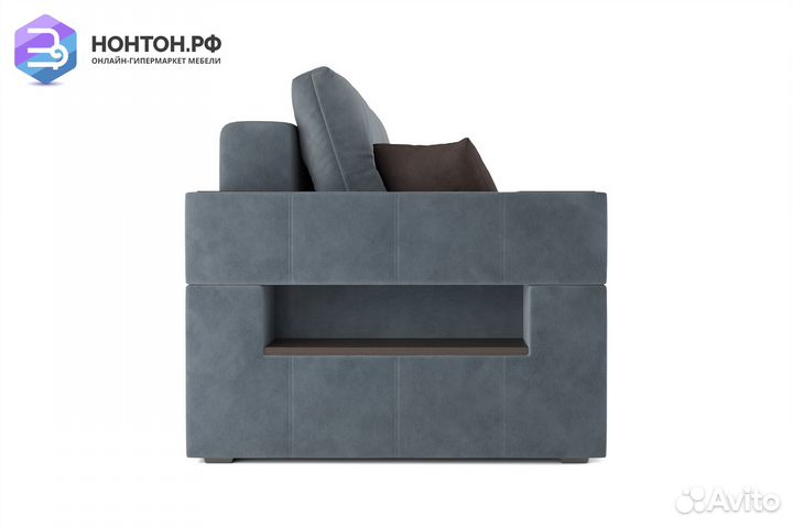 Диван еврокнижка Венеция велюр серый