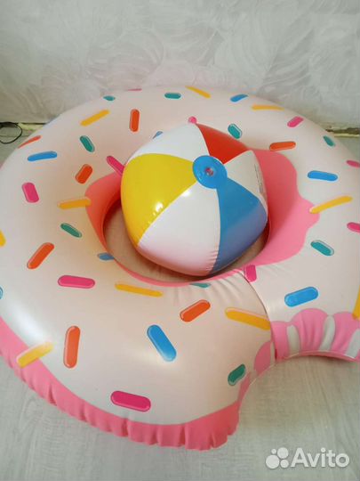 Надувной круг пончик, надувной мяч