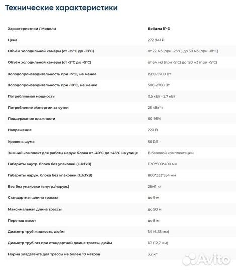 Сплит-система инверторная -25+15 Belluna iP-3 220В