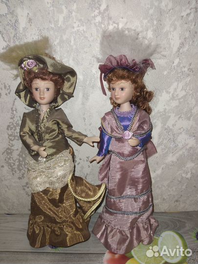 Куклы фарфоровые Дамы эпохи, 5 штук