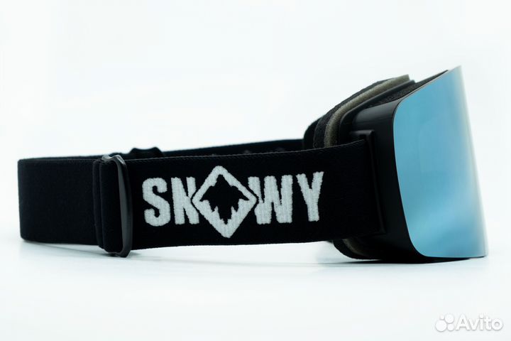 Маска snowy rookie black grey len light blue S3+S0