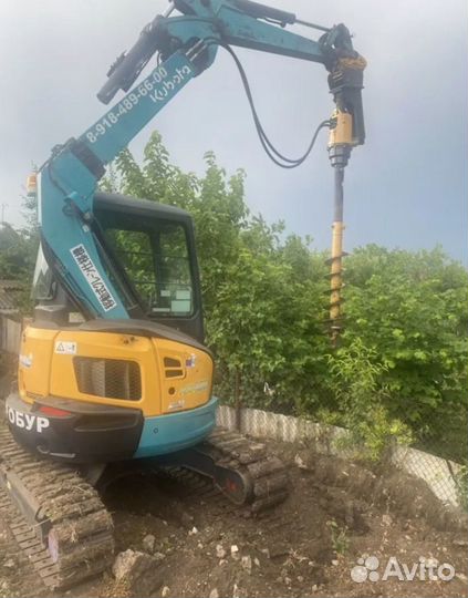 Аренда ямобура мини экскаватора бурение свай забор