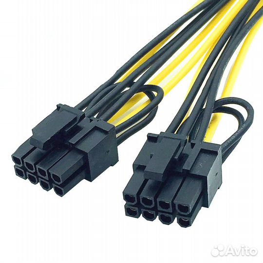 Переходник питания PCI-E 6Pin - 2x (6+2Pin)