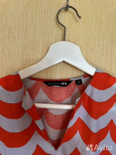 Топ блуза лен uniqlo marimekko
