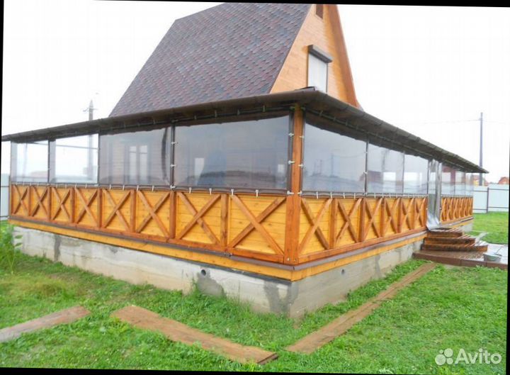 Гибкие прозрачные шторы с гарантией для террасы, в