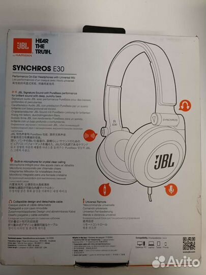 Наушники JBL Synchros E30