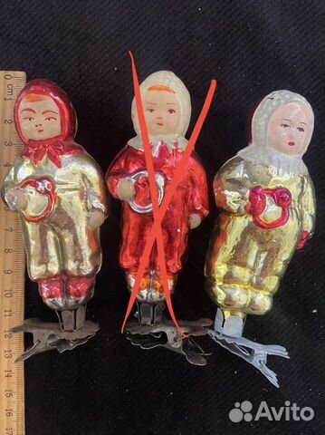 Елочные игрушки СССР Малыш с погремушкой