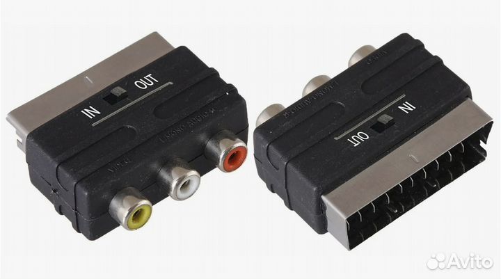 Переходник scart-3 RCA (с переключателем) SK10