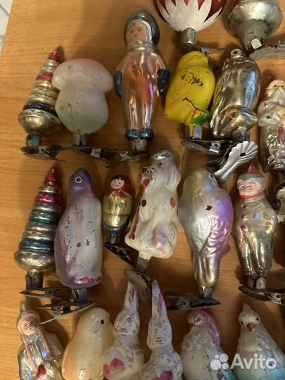 Елочные игрушки СССР на прищепке и без