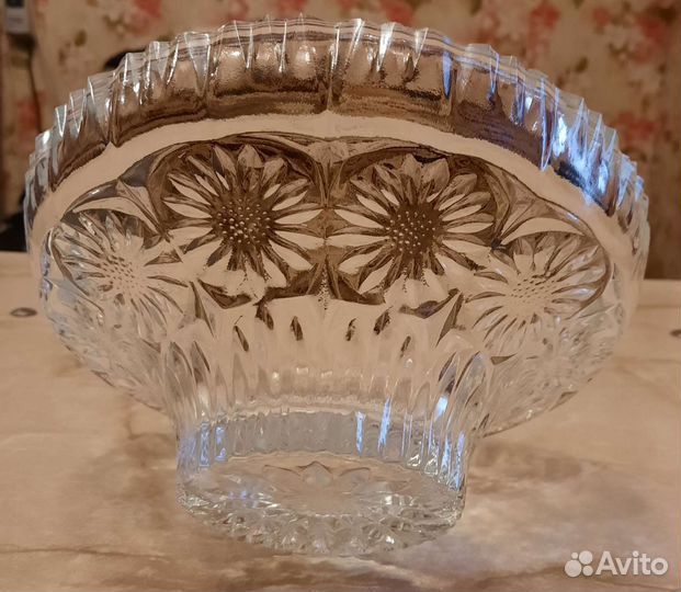 Ваза для фруктов хрусталь на ножке СССР