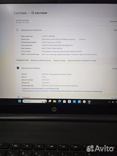 HP IPS/Athlon Gold/SSD 256GB/8 GB