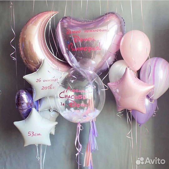 Воздушные шары гелиевые шары на выписку из роддома