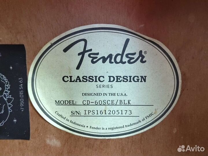 Гитара Fender электроакустическая с чехлом