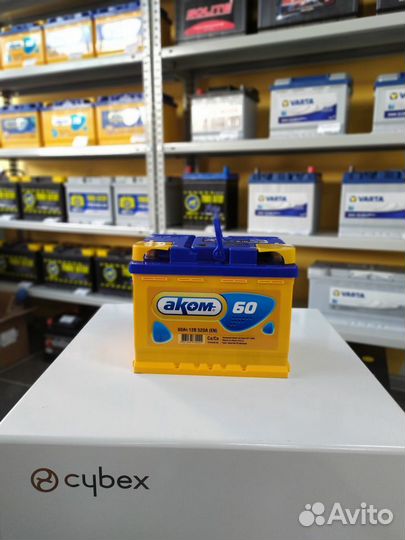 Аккумулятор 60Ah Akom 540A прямой полярности