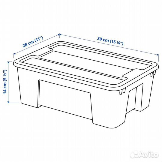 Контейнеры с крышкой икеа самла (новые), 11л 2 шт