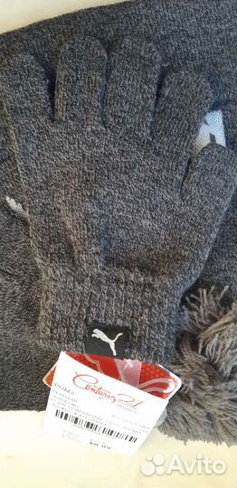 Шапка детская перчатки оригинал puma новая