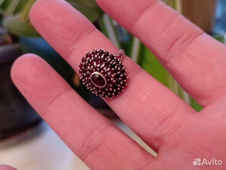 Кольцо с гранатом старая Чехия