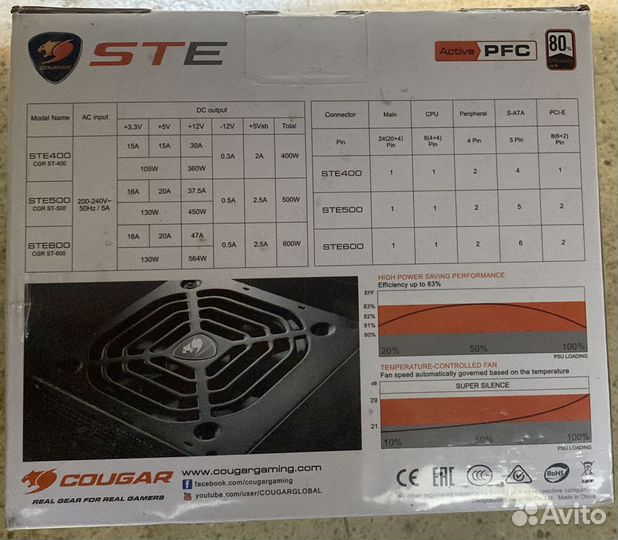 Блок питания ste-600w cougar