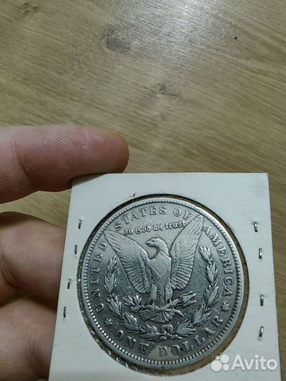 Монета 1 доллар 1890 серебро