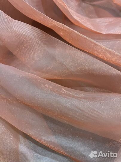 Два готовых розовых тюля из органзы, с дефектом